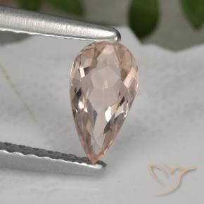 Morganita Rosado salmón natural de 0.49 ct, En forma de pera, VVS-VS