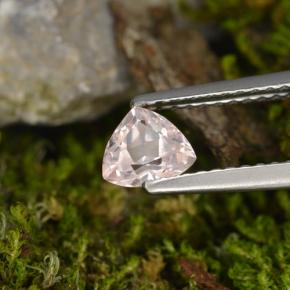 Morganita rosa natural de 0,43 ct, trillón, VVS-VS