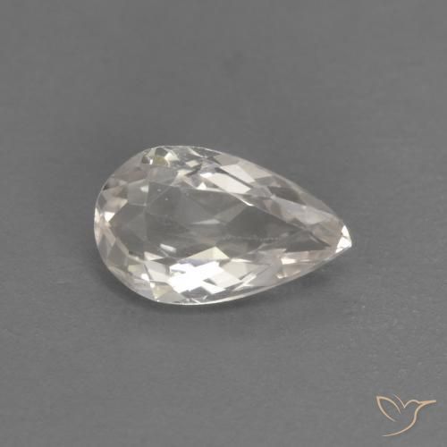 Morganita Rosado salmón natural de 0.46 ct, En forma de pera, VVS