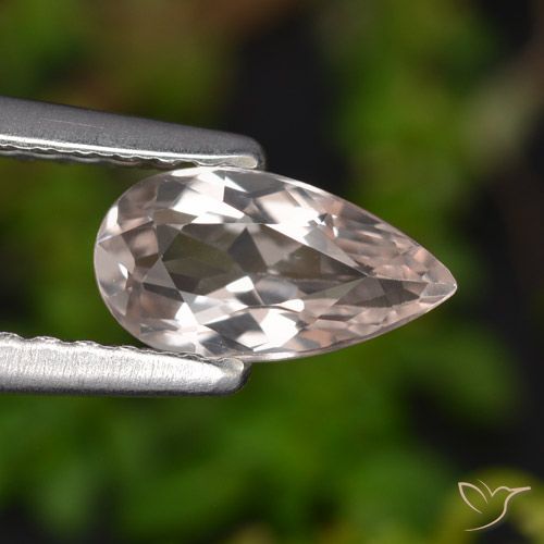 0.56ct Natural Rosado claro Morganita, En forma de pera, VVS