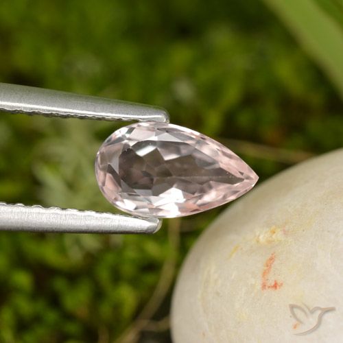 0.71ct Natural Rosado flamingo Morganita, En forma de pera, VVS-VS