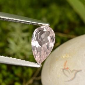 Morganita Rosado flamingo natural de 0.71 ct, En forma de pera, VVS-VS