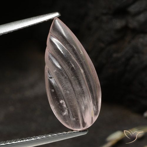 3.05ct Natural Tono rosado coral Morganita, En forma de pera, Transparente