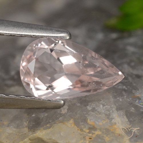 0.77ct Natural Rosado flamingo Morganita, En forma de pera, VVS-VS