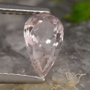 Morganita Rosado flamingo natural de 0.77 ct, En forma de pera, VVS-VS