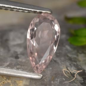 Morganita Rosado flamingo natural de 0.89 ct, En forma de pera, VVS