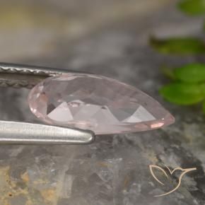 Morganita Rosado flamingo natural de 0.89 ct, En forma de pera, VVS