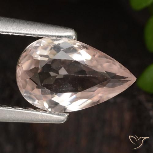 0.84ct Natural Rosado medio Morganita, En forma de pera, VVS