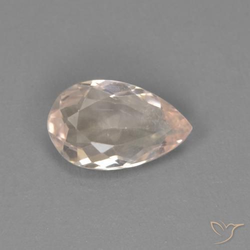 Morganita Rosado muy claro natural de 0.58 ct, En forma de pera, VVS