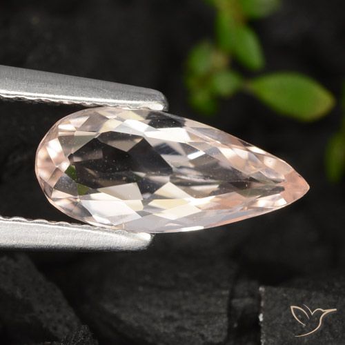 0.78ct Natural Rosado salmón Morganita, En forma de pera, VVS-VS