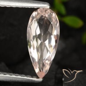 Morganita Rosado salmón natural de 0.78 ct, En forma de pera, VVS-VS