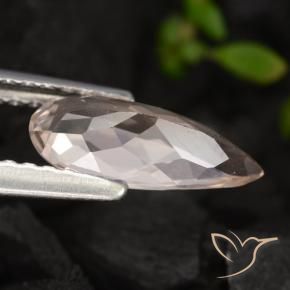 Morganita Rosado salmón natural de 0.78 ct, En forma de pera, VVS-VS