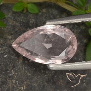 Morganita Rosado flamingo natural de 0.99 ct, En forma de pera, VS