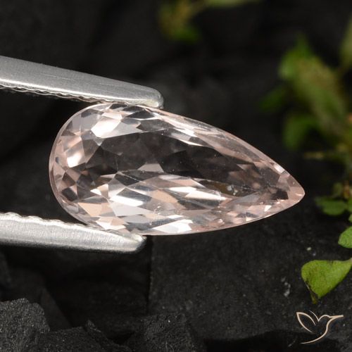 0.94ct Natural Rosado salmón Morganita, En forma de pera, VVS-VS