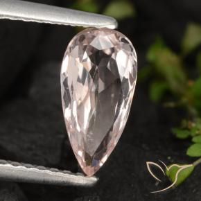 Morganita Rosado salmón natural de 0.94 ct, En forma de pera, VVS-VS