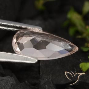 Morganita Rosado salmón natural de 0.94 ct, En forma de pera, VVS-VS