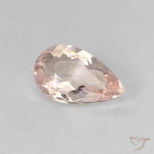 Morganita Rosado muy claro natural de 0.99 ct, En forma de pera, VVS-VS