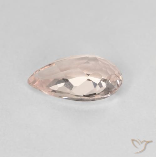 Morganita Rosado muy claro natural de 0.99 ct, En forma de pera, VVS-VS