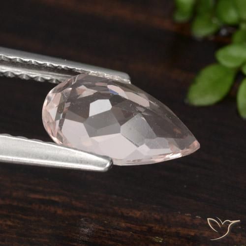 Morganita Rosado claro natural de 0.99 ct, En forma de pera, VVS-VS