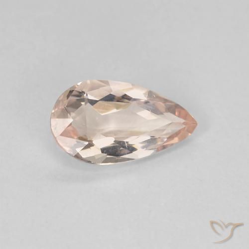 Morganita Medium Light-Pink natural de 0.91 ct, En forma de pera, VVS-VS