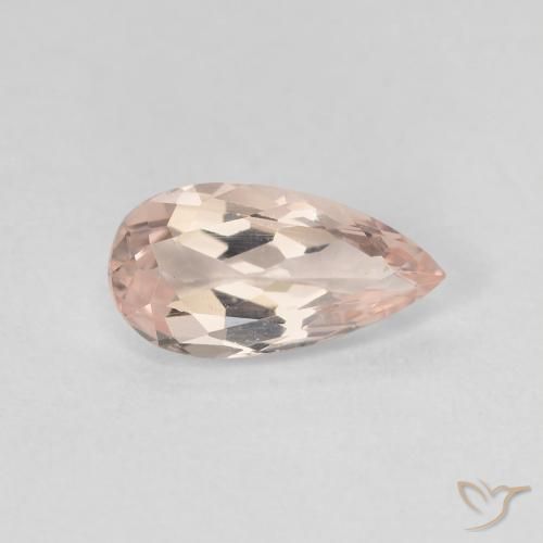 Morganita Rosado muy claro natural de 0.94 ct, En forma de pera, VVS-VS