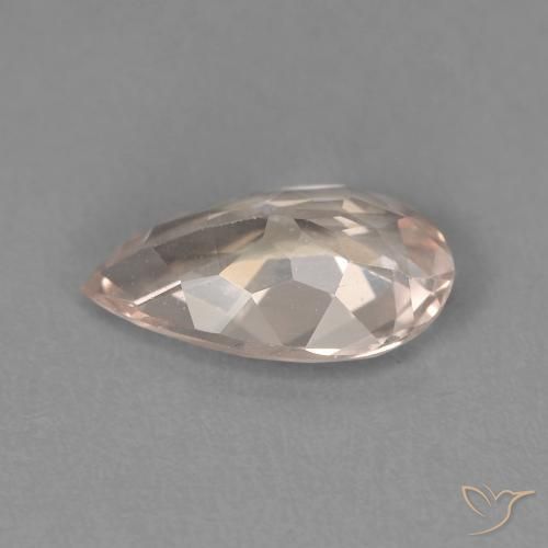 Morganita Rosado salmón natural de 0.93 ct, En forma de pera, VVS