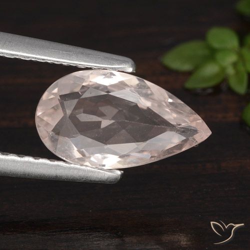 0.86ct Natural Rosado flamingo Morganita, En forma de pera, VVS