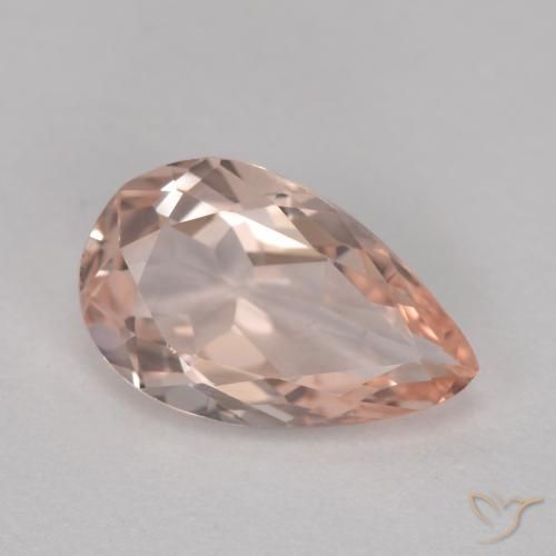Morganita rosa natural de 0,90 ct, en forma de pera, VVS-VS