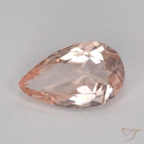 Morganita rosa natural de 0,90 ct, en forma de pera, VVS-VS