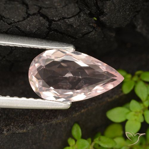 0.98ct Natural Rosado flamingo Morganita, En forma de pera, VVS-VS