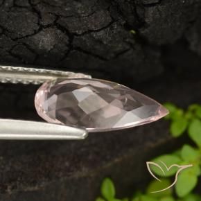 Morganita Rosado flamingo natural de 0.98 ct, En forma de pera, VVS-VS