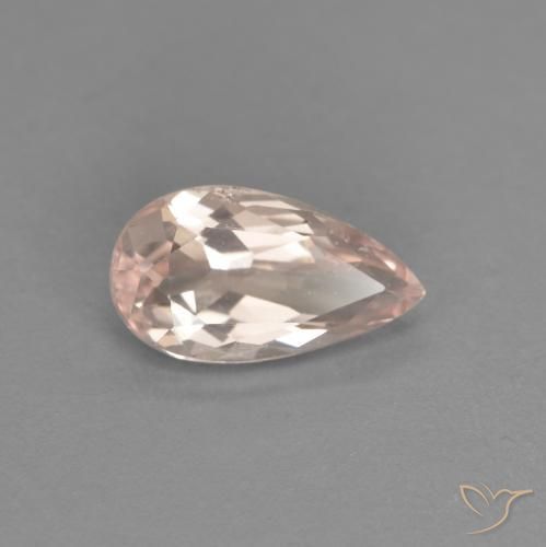 Morganita Rosado muy claro natural de 0.64 ct, En forma de pera, VVS-VS