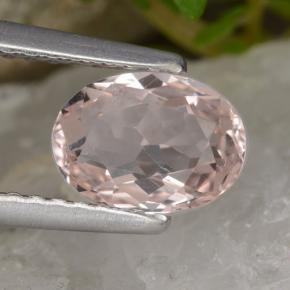 Morganita Rosado claro natural de 0.91 ct, Corte Óvalo, VVS-VS