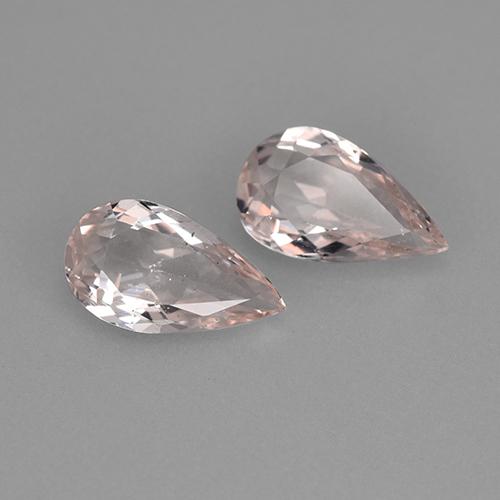 Gemas de morganita rosa natural de 1,67 ct, en forma de pera, VS