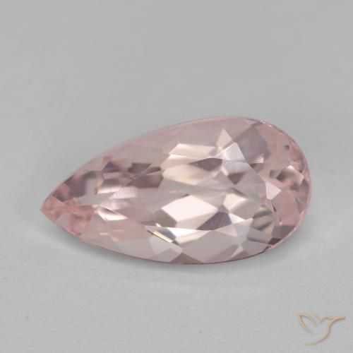 Morganita Rosado flamingo natural de 1.09 ct, En forma de pera, VVS