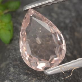 Morganita Rosado medio natural de 1.22 ct, En forma de pera, VS