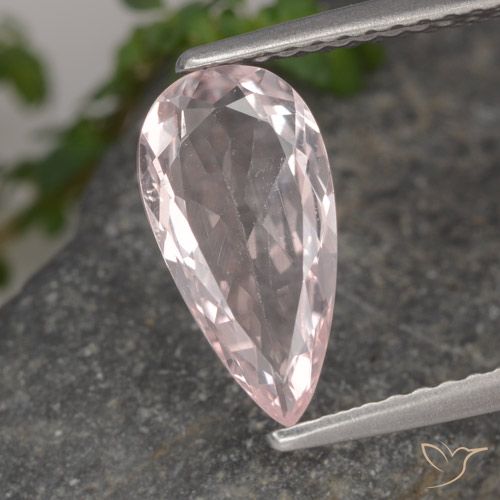 1.10ct Natural Rosado flamingo Morganita, En forma de pera, VVS-VS
