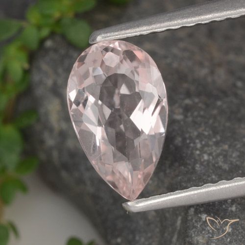 1.02ct Natural Rosado flamingo Morganita, En forma de pera, VVS-VS