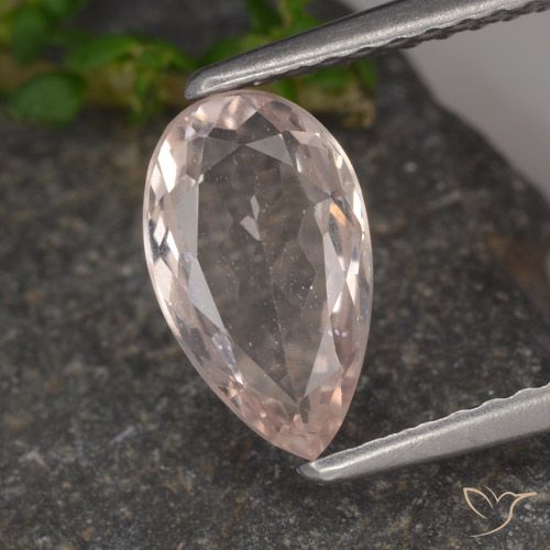 1.02ct Natural Rosado claro Morganita, En forma de pera, VS
