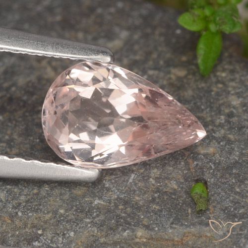 1.01ct Natural Rosado claro Morganita, En forma de pera, VS