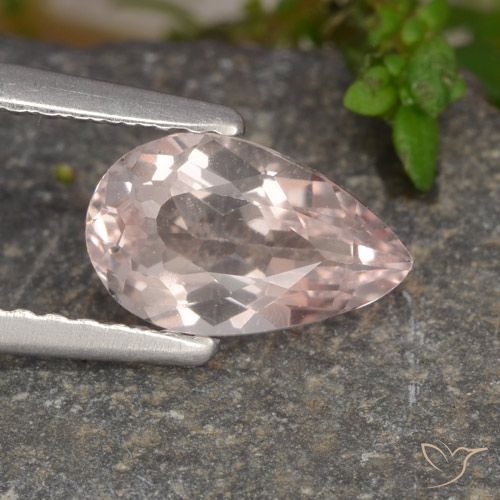 1.01ct Natural Rosado medio Morganita, En forma de pera, VVS-VS