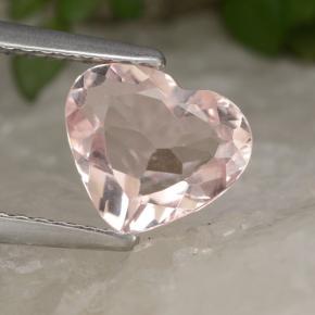 Morganita rosa natural de 1,25 ct, forma de corazón, VVS-VS