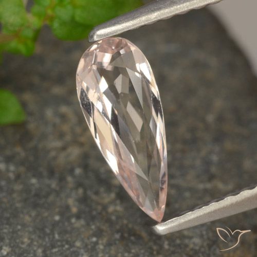 0.56ct Natural Rosado salmón Morganita, En forma de pera, VVS