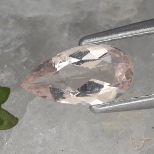 0.64ct Natural Tono rosado coral Morganita, En forma de pera, VVS-VS