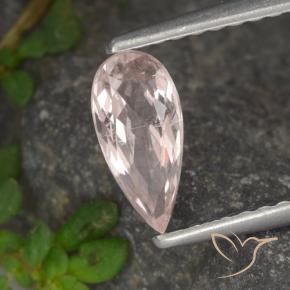 Morganita Rosado claro medio natural de 0.48 ct, En forma de pera, VVS-VS