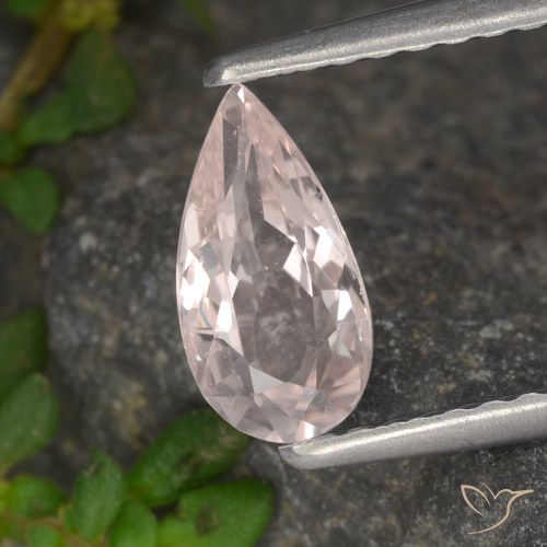 0.69ct Natural Tono rosado rosa Morganita, En forma de pera, VVS