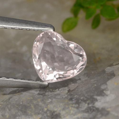 Morganita rosa natural de 0,70 ct, forma de corazón, VVS
