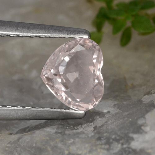 Morganita rosa natural de 0,70 ct, forma de corazón, VVS