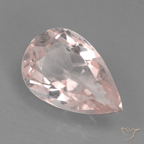 0.78ct Natural Rosado coral claro Morganita, En forma de pera, VS