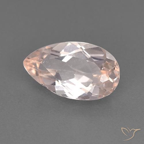 Morganita Rosado medio natural de 1.30 ct, En forma de pera, VS